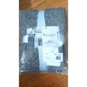 Koolaburra By UGG Sherpa Throw Blanket 50x70 Wiona Mélange Stone Gray Plush NIP